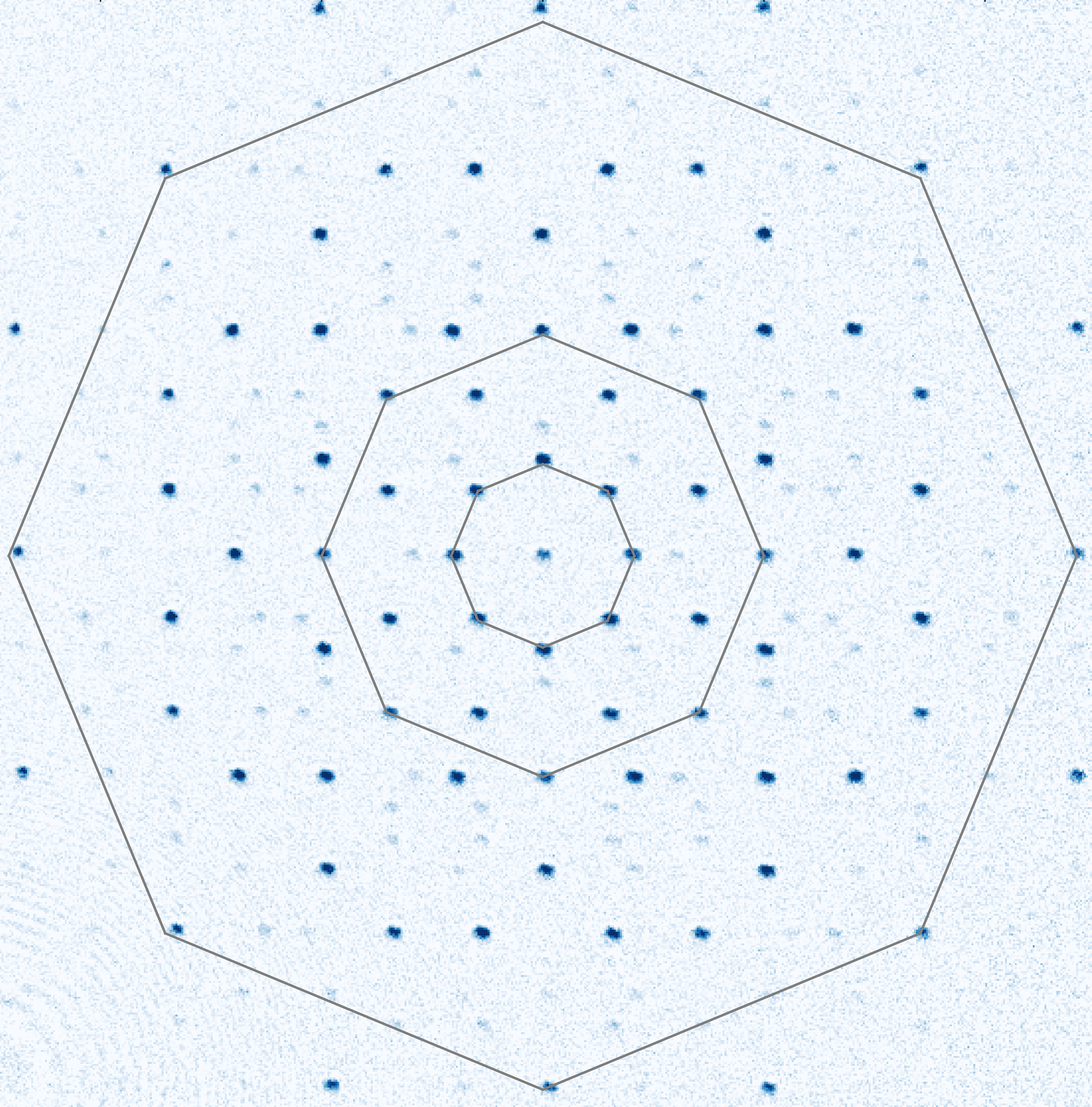 Diffraction picture of 8-fold rotationally symmetric optical quasicrystal