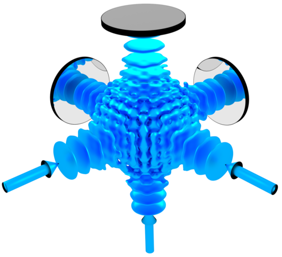3D Lattice structure generated by three retroreflected laser beams